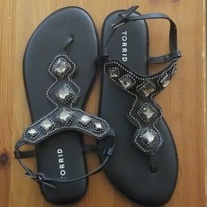 Torrid Black jeweled sandal, new without tages